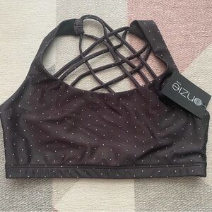Onzie Black Sports Bra with White Dots